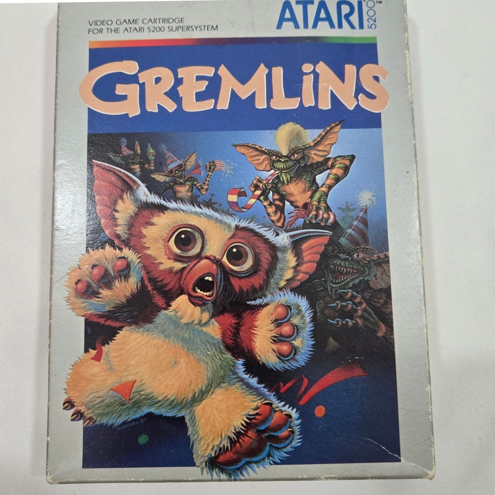 Gremlins Atari 5200 Game In Box Cartridge Warranty Paperwork Vintage 1986 1984